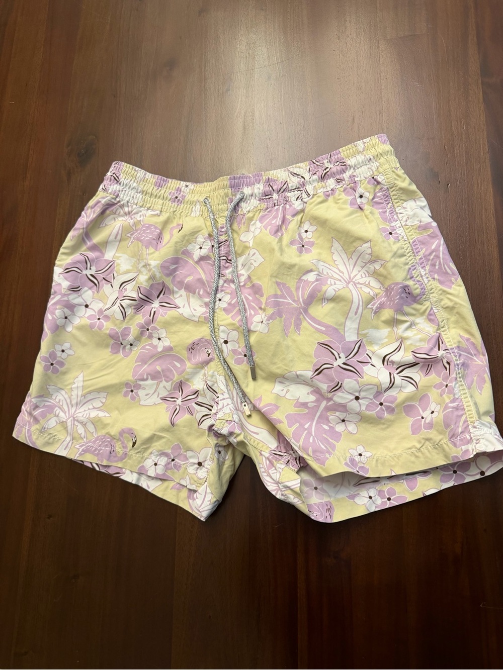 VILEBREQUIN Flower Power Swim Shorts in Pale Yellow & Lavender - Picture 2 of 7